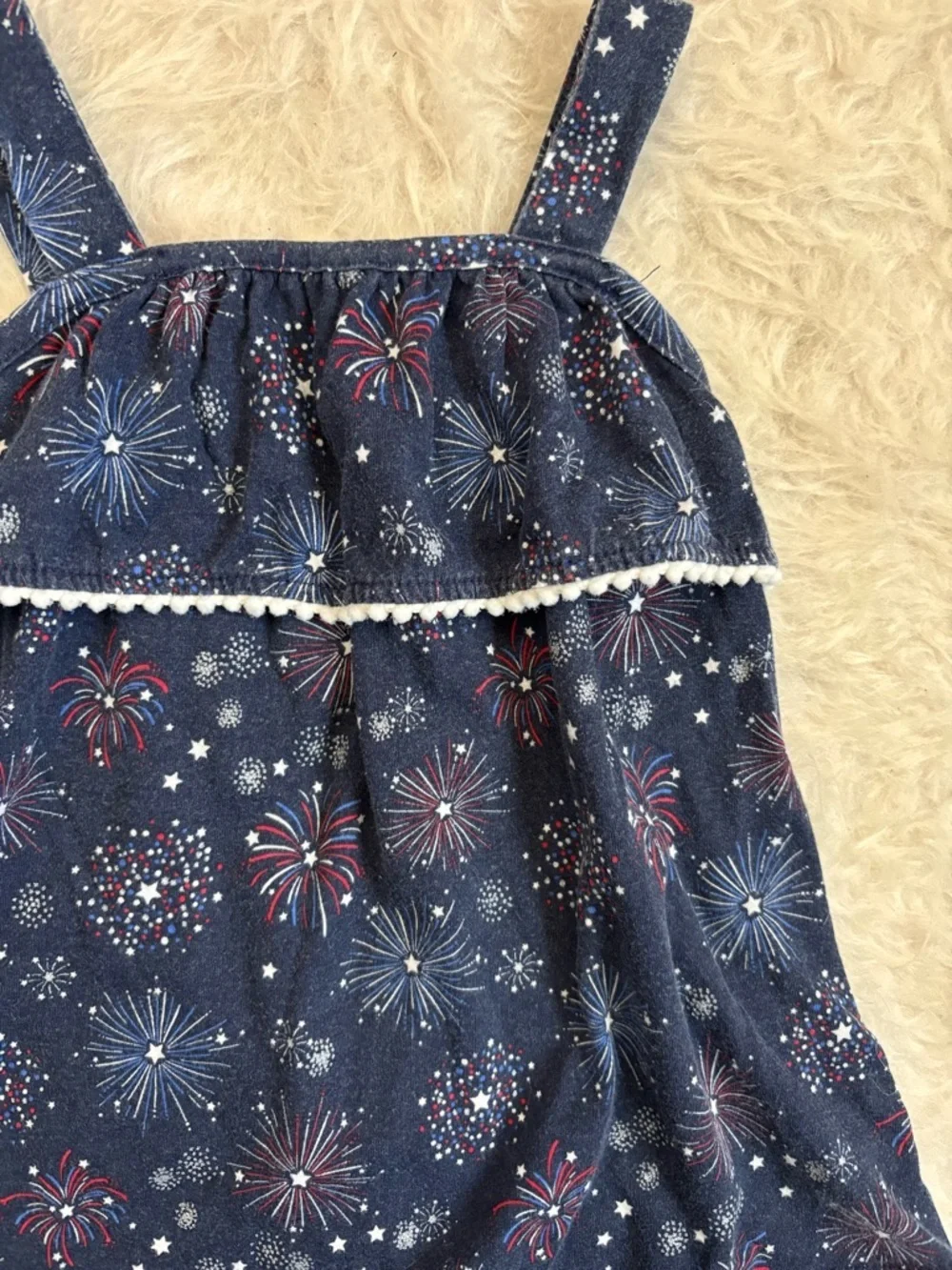 Jumping Bean Girls Summer Festive Fireworks AOP Matching Tank & Shorts